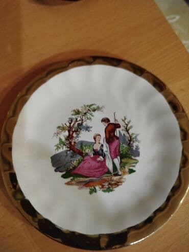 Bitkilər: Qəhvə dəsti, rəng - Qızılı, Keramika, Bohemia, 6 nəfərlik, Türkiyə — 4