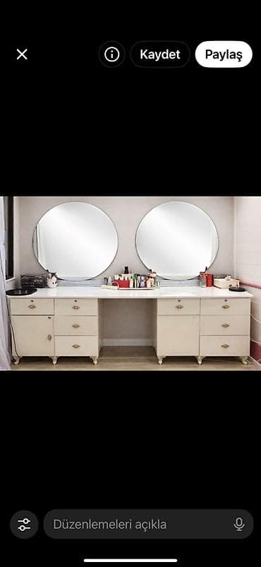 Gözəllik salonu üçün mebel dəsti Tərkib: - İki böyük dairəvi güzgülü