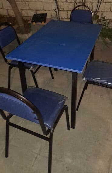 endirimde olan mebeller: Yeni, Kvadrat masa, 4 stul, Açılmayan, Stullar ilə, Dəri, Azərbaycan — 6