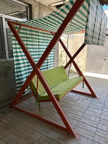 bağ stol stul: İşlənmiş, Divan-yelləncək, Zontikli, Metal — 2