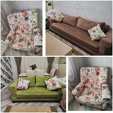 İşlənmiş, Divan, 2 kreslo, Divan, Bazalı, Açılan