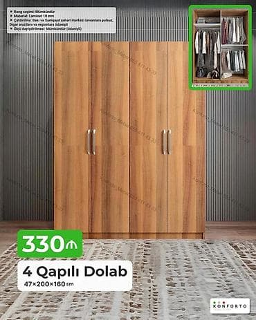 Mebel: 4 qapılı geyim dolabı - Ölçü: 47 × 200 × 160 sm - Material: 18 mm — 1