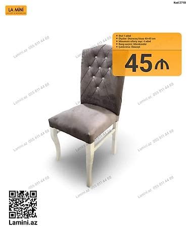 kohnə stul: Məhsul: Yumşaq arkalı yemək otağı stulu - Model kodu: 2718 - Say: 1 — 1