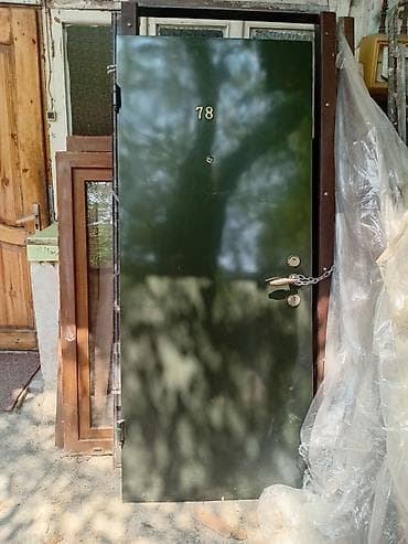plasmas qapi: Metall giriş qapısı – yaşıl rəng, 78 nömrəli - Material: polad/metal — 1