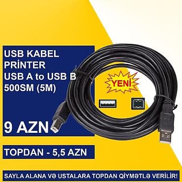 kablo: USB Printer Kabellər SAYLA ALANA VƏ USTALARA TOPDAN QİYMƏTLƏ VERİLİR! — 6