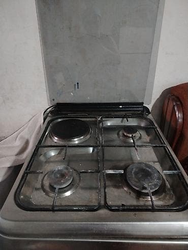 corək sobası: Qaz-elektrik kombinə edilmiş soba - 4 gözlü plitə: 3 qaz ocağı + 1 — 2