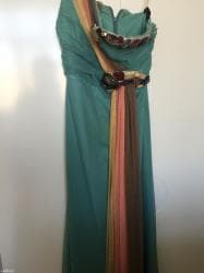 винтажные платья: Вечерние платья. Одно нежно-бирюзовое, другое-тигровое. Размер s — 4