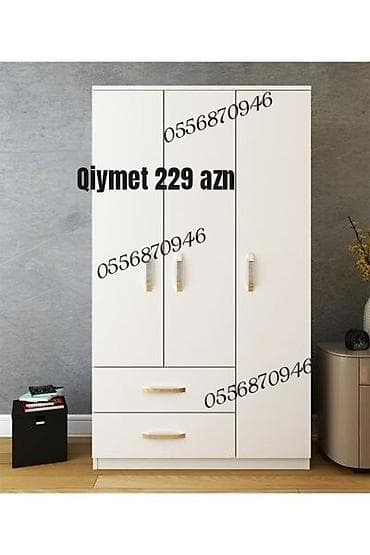 Yeni, Açılan, 3 qapılı Düz dolab, Qarderob, paltar dolabı, Rusiya