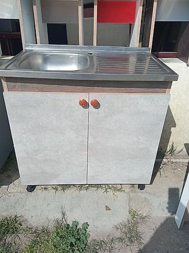 Mətbəx üçün lavabo dolabı - Üst hissə: paslanmayan poladdan tək gözlü