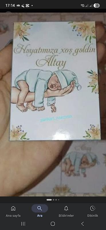 kişi hediyeleri: Yeni doğulan körpə üçün xatirə/souvenir kartları dəsti - Mövzu: “Xoş — 5