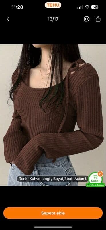 köynekler: Qadın trikotaj bluz – kahvə rəngi Temudan alınıb (öz qiyməti 20 azn) — 4