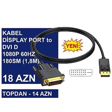 109 ekran per page 99: DVİ Kabellər ⭐Display Port to DVİ D 1,8m 1080P 60HZ – 18 AZN (Topdan — 3