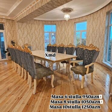 işlənmiş stol stul dəsti sumqayit: Qonaq otağı üçün, Yeni, Açılmayan, Dördbucaq masa, 6 stul — 1