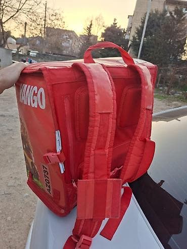 alfa term: Yango “Yemək çatdırılması” termo çantası - Rəng: qırmızı, üzərində — 3