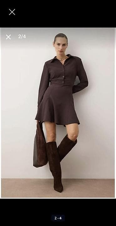 Şortlar: Qadın qısa don – tünd qəhvəyi - Model: köynək-qol donu - Rəng: tünd — 1