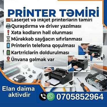 printer qiymətləri: 🧰Printer təmiri və texniki xidmət 🖨️HP, Canon, Epson və digər markalı — 2