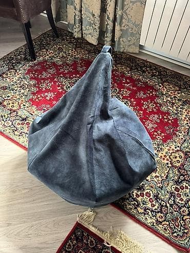 inci mebel: Pufik oturacaq, Vеlur parça, rəng - Göy — 3