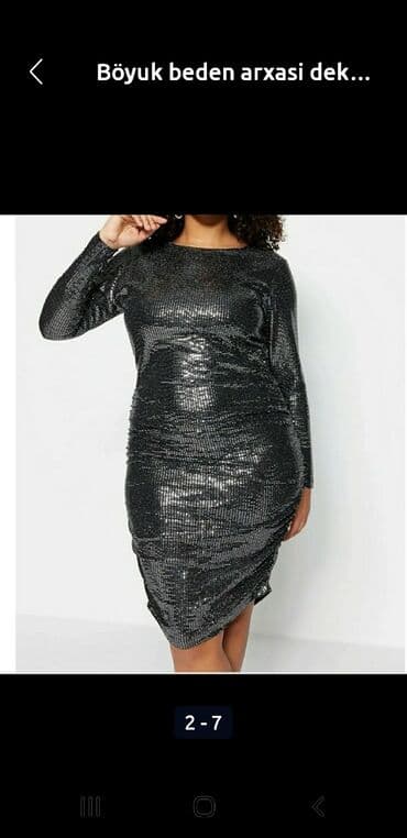 вечерние платья для полных: Вечернее платье, Миди, H&M, 3XL — 1