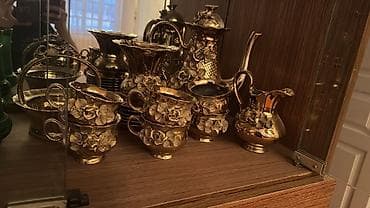 sud separatoru: Çay dəsti, rəng - Qızılı, Metal, 2 nəfərlik — 1