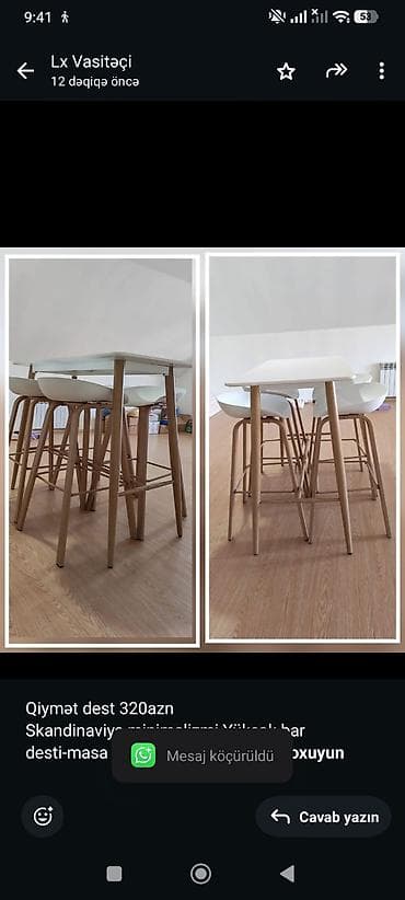 Qiymət dest 320azn Skandinaviya minimalizmi Yüksək bar desti-masa