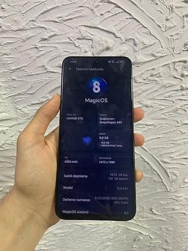 honor 400 lote: Honor X7b, 128 GB, rəng - Qara, Barmaq izi, Face ID — 4
