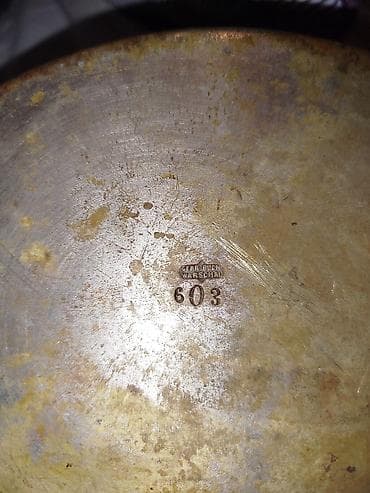 Ovçuluq və balıqçılıq: Antik metal qab – “GEBR BUCH WARSCHAU” damğalı (model 603) - — 3