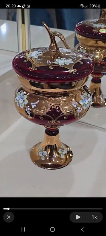 metbex tavanlari: Миски, 1 шт., цвет - Красный, Хрусталь, Чехия — 2