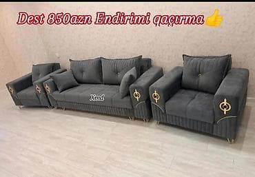 Divan və kreslo dəstləri: Mebel dəsti – 3 hissə: - 1 ədəd geniş divan - 2 ədəd kreslo Dizayn — 1