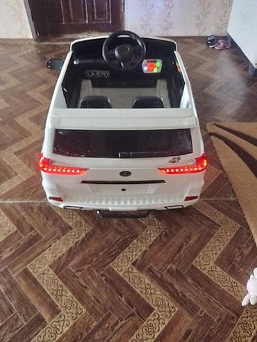 seyyar teker: Uşaq elektrik maşını – Lexus LX570 stili, ağ rəng - Geniş salon, 2 — 2