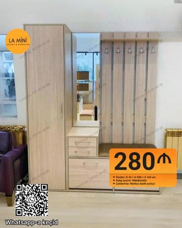 Dəhliz üçün funksional mebel dəsti - Ölçülər: Dərinlik 40 sm ×