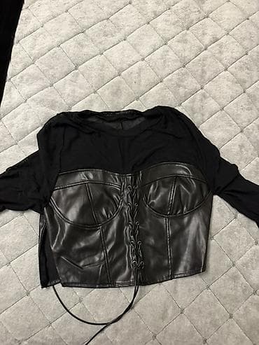 Baş geyimləri: Qadınlar üçün qara korset üst - Model: qısa/ crop korset topu - — 1