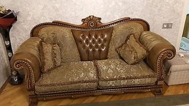 Klassik üslubda 3-lü dəst: 1 iki nəfərlik divan + 2 kreslo - Dizayn