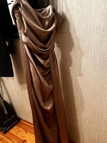 atlas kofta: Qadın gecə/libas - Rəng: isti şokolad/bronza tonu - Parça: atlas — 3