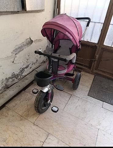 Uşaq üçtəkərli velosipedi – çətirli model - Rəng: çəhrayı-bənövşəyi -