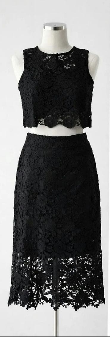 3 days krem: Qara iki hissəli dantelli dəst - Üst: qolsuz, dairəvi yaxalı, qısa — 2