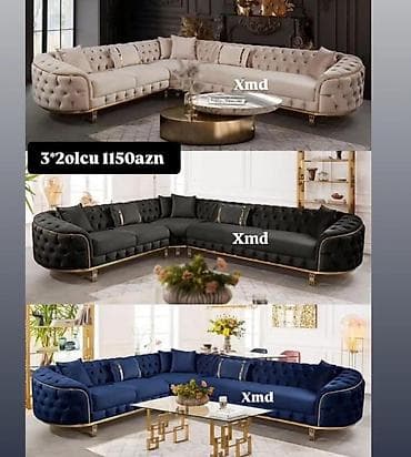 L-şəkilli dəbli künc divanı - Ölçü: 3×2 m (şəkildə göstərilib) -
