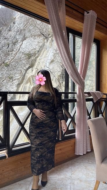 eco silim: Məhsul: Qara krujeva gecə/libas - Model: Uzun, bədənə oturan siluet - — 1