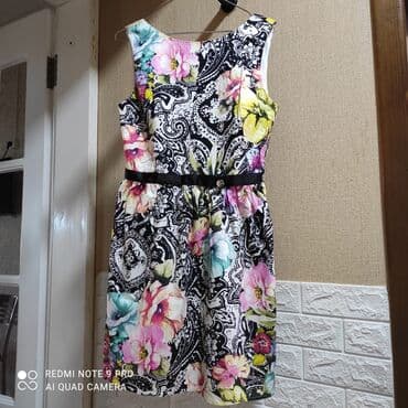 qadın geyimləri və qiymətləri: Летнее платье с цветочным принтом. Размер: 40(М). Материал: лёгкий — 1