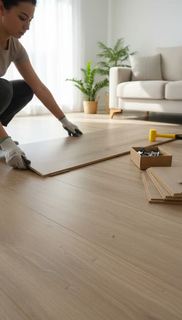 parket qiymetleri 2022: Açıq qəhvəyi, təbii palıd fakturalı laminat döşəmə paneli. - Rəng və — 1