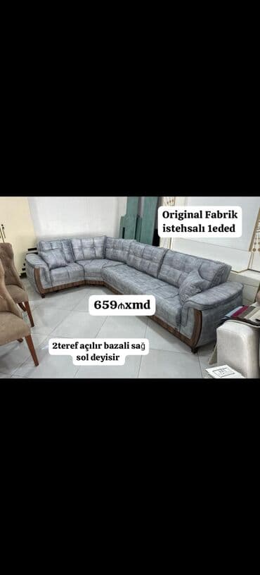 kalidor ucun alcipan fiqurlari: Künc divan, Açılmayan, Bazasız, Vеlur parça — 11