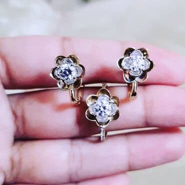 italyan qizili: Dəstə daxildir: Sırğa, Üzük, Sarı qızıl, 585 Əyar — 2