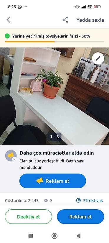 Ağ rəngli dırnaq masasi/işçi masa dəsti - Kompakt L formalı masa