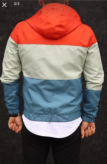 deri pencekler: Kişi üçün kapüşonlu yüngül jaket - Dizayn: 3 rəngli blok – üst hissə — 3