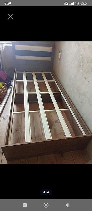 İşlənmiş, Təknəfərlik çarpayı, Matras ilə, Siyirməsiz