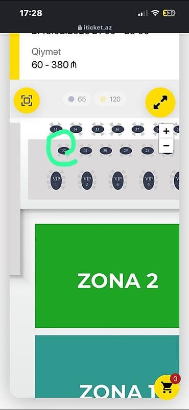 Kişi Geyimləri: 2 ci mertebe masa 32 
Tek bilet (4 neferlik masa) — 1