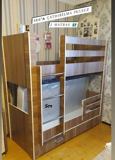 ikinci el stol: Oğlan və qız üçün, Yeni, Çarpayı, Matras ilə, Siyirməli, Laminat — 1