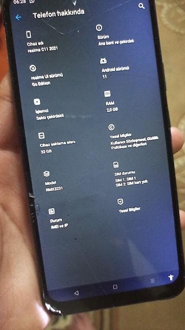 realme ekran: Realme C11 (2021), 32 GB, rəng - Boz, Qırıq — 5