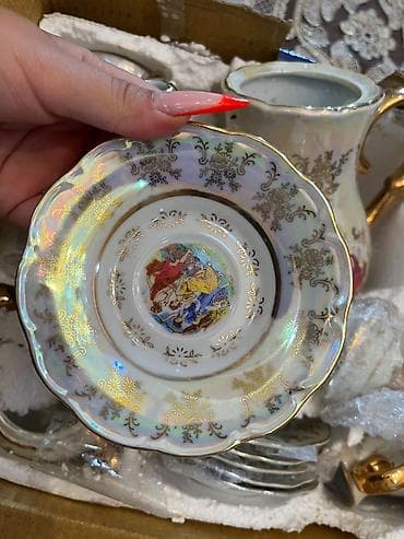 ag sud: Çay dəsti, rəng - Ağ, Farfor, Madonna, 6 nəfərlik — 2