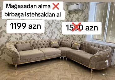 Künc divan, Yeni, Açılmayan, Bazasız, Parça, Şəhərdaxili pulsuz çatdırılma