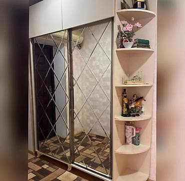 otaq gullerinin adlari: İşlənmiş, 2 qapılı, Güzgülü, Bej, Digər material, Kupe, Künc dolab — 1